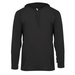 B-Core L/S Youth Hood Tee | Badger Sport - Athletic Apparel