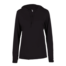 B-Core L/S Women's Hood Tee | Badger Sport - Athletic Apparel